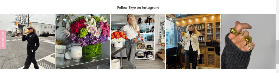 screenshot for Instagram feed for Skye flowers - Shopify website